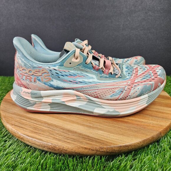 ASICS Noosa TRI 15 Pure Aqua Pale Apricot Running Shoes 1012B429 Womens Size 8.5 - Picture 1 of 10